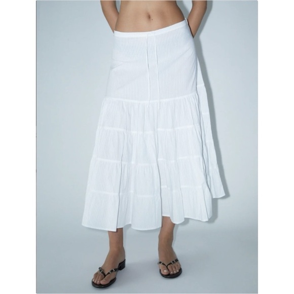 paloma wool Dresses & Skirts - NWT Paloma Wool Long Etoile - White Cotton Blend Gathered Midi Maxi Skirt sz 38